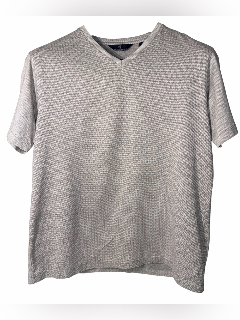 Hart Schaffner Marx Gray Textured V-Neck Tee
